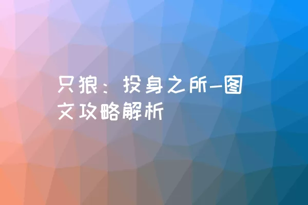 只狼：投身之所-图文攻略解析